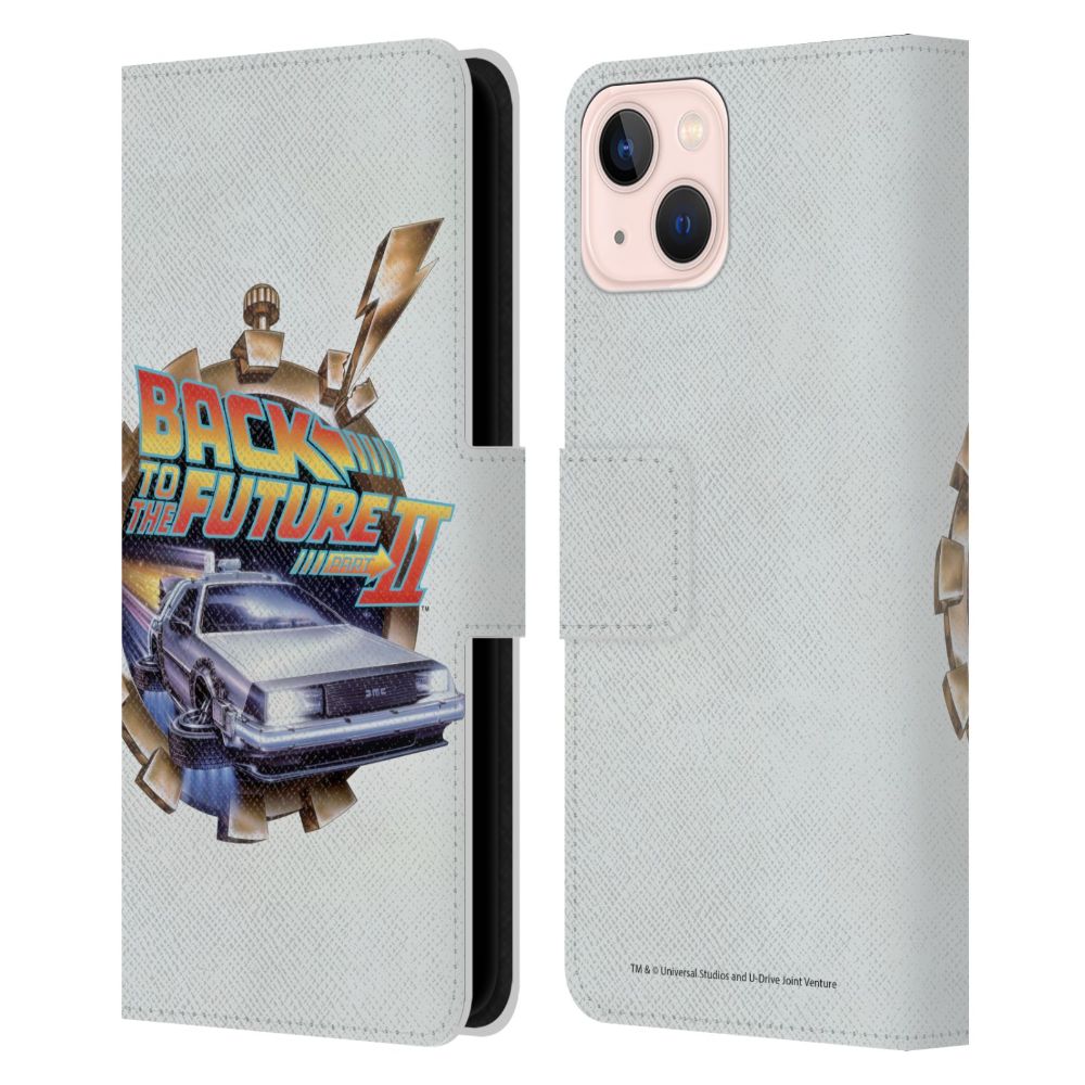 BACK TO THE FUTURE バックトゥザフューチャー (劇場公開 40周年 ) - II Key Art / Time Travel レザー手帳型 / Apple iPhoneケース - PGS